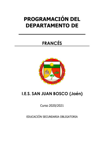 PROGRAMACIÓN DEL DEPARTAMENTO DE - I.E.S. San Juan Bosco