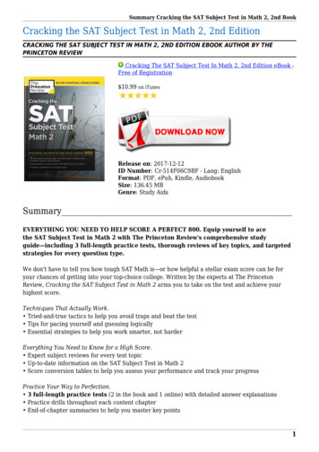 Cracking The SAT Subject Test In Math 2, 2nd PDF (136.45 MB) - Booksmatter