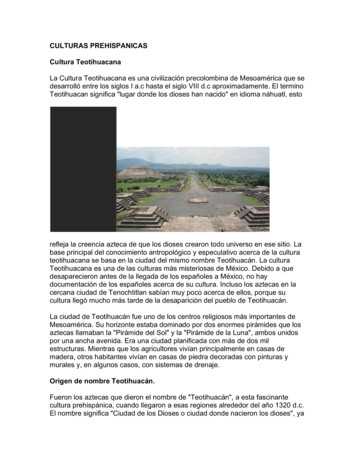 CULTURAS PREHISPANICAS Cultura Teotihuacana