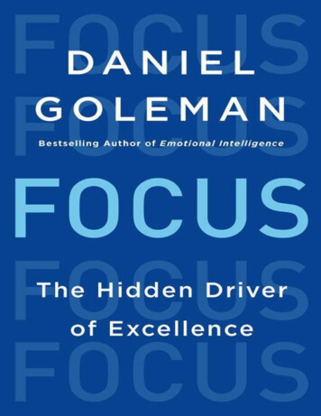 Focus: The Hidden Driver Of Excellence - Masaryk University