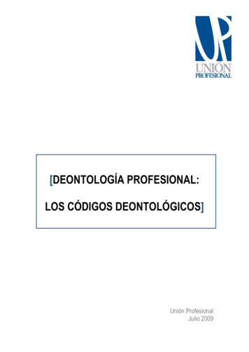 DeontologÍa Profesional: LOS CÓDIGOS DEONTOLÓGICOS