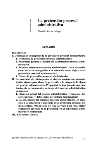 LLa Pretensión Procesal Administrativa - ULPIANO