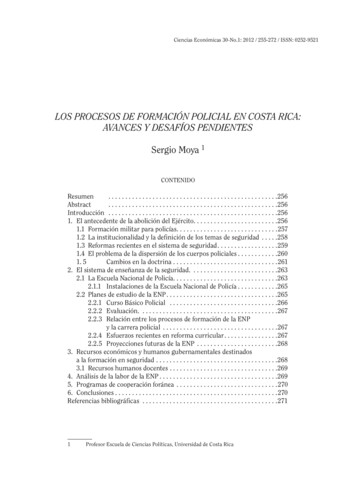 Los Procesos De Formación PoLiciaL En Costa Rica: Avances Y . - Wiphala