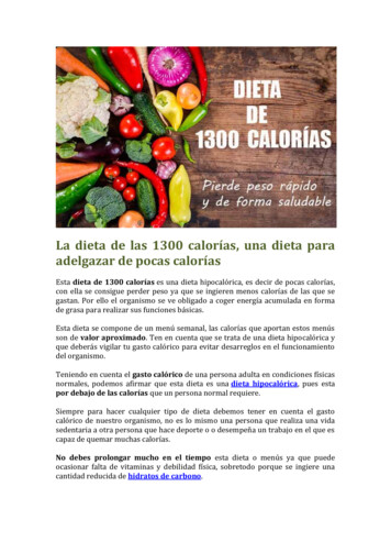La Dieta De Las 1300 Calorías, Una Dieta Para Adelgazar De Pocas Calorías