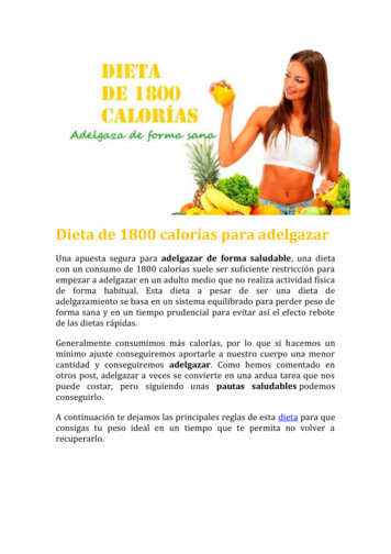 Dieta De 1800 Calorías Para Adelgazar