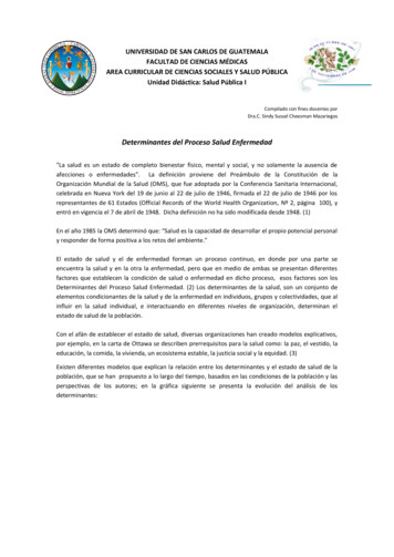 Determinantes Del Proceso Salud Enfermedad - Conducta Colectiva 2017 .