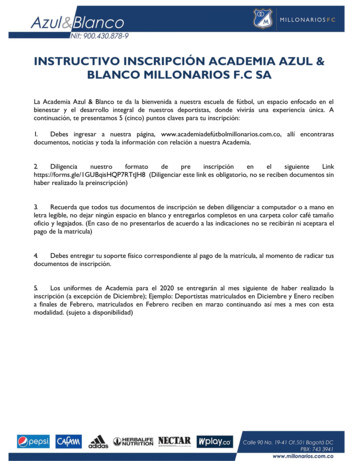 INSTRUCTIVO INSCRIPCIÓN ACADEMIA AZUL & BLANCO . - Academia De Futbol