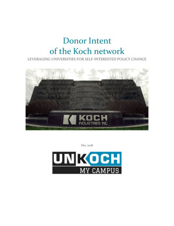 Donor Intent Of The Koch Network - Internet Archive