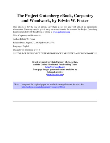 The Project Gutenberg EBook Of Carpentry And Woodwork, By Edwin W. Foster