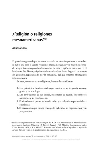 ¿Religión O Religiones Mesoamericanas?* - UNAM