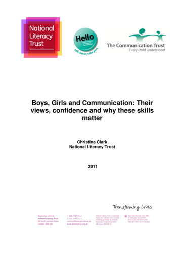 Boys, Girls And Communication: Their Views, Confidence And Why . - Ed
