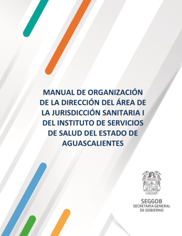 MANUAL DE ORGANIZACIÓN JURISDICCIÓN SANITARIA 1 - Aguascalientes