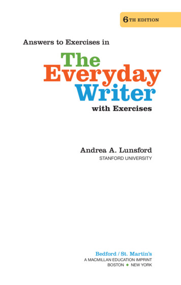 Answers To Exercises In Everyday The Writer