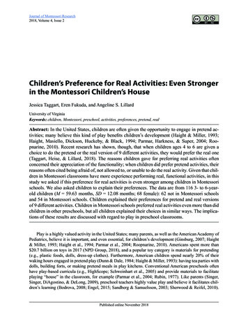 Children's Preference For Real Activities: Even Stronger In The . - Ed