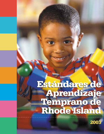 Estándares De Aprendizaje Temprano De Rhode Island