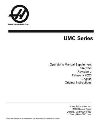 Operator's Manual Supplement 96-8250 Revision L February 2020 English