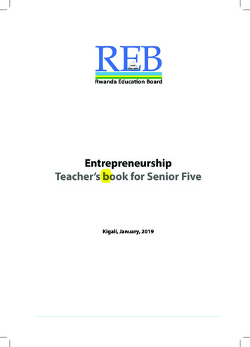 Entrepreneurship Teacher's Book For Senior Five