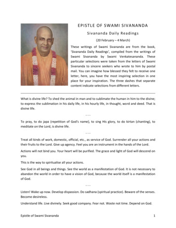 Epistle Of Swami Sivananda - Whatcom Web Site