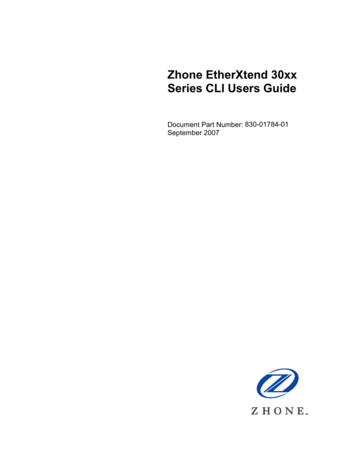 Zhone EtherXtend 30xx Series CLI Users Guide - Psitec 