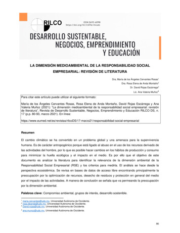 La Dimensión Medioambiental De La Responsabilidad Social Empresarial .