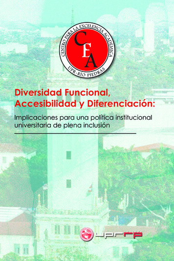 Diversidad Funcional, Accesibilidad Y Diferenciación - UPRRP