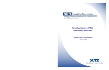 Formative Assessment That - National Council Of Teachers Of English