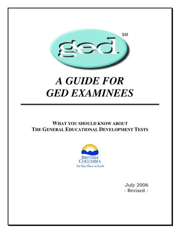 A GUIDE FOR GED EXAMINEES - Gov