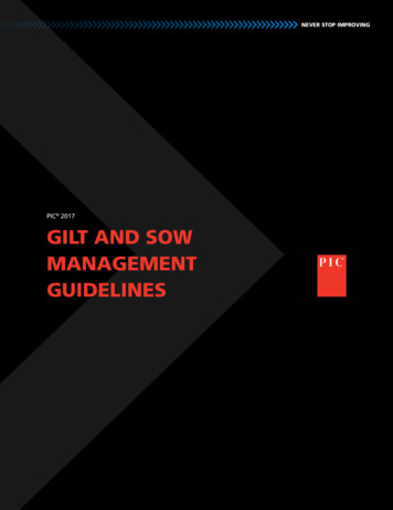 Pic Gilt And Sow Management Guidelines