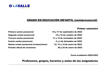 GRADO EN EDUCACIÓN INFANTIL (semipresencial) - CSEU La Salle