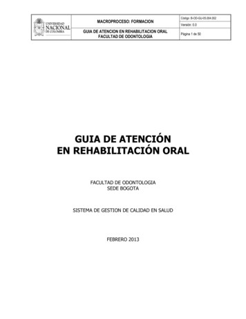 GUIA DE ATENCIÓN EN REHABILITACIÓN ORAL - Unal.edu.co