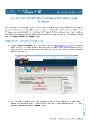 Guía Fácil Para Instalar La VPN De La Universitat De València . - UV