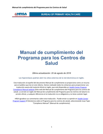 Manual De Cumplimiento Del Programa Para Los Centros De Salud