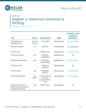 English 3: American Literature & Writing - HSLDA