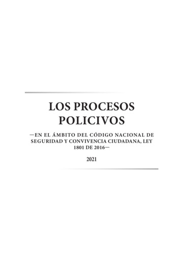 LOS PROCESOS POLICIVOS - Doctrina Y Ley