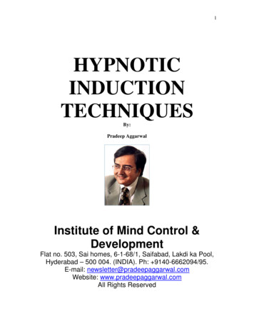 HYPNOTIC INDUCTION TECHNIQUES - Pradeep Aggarwal