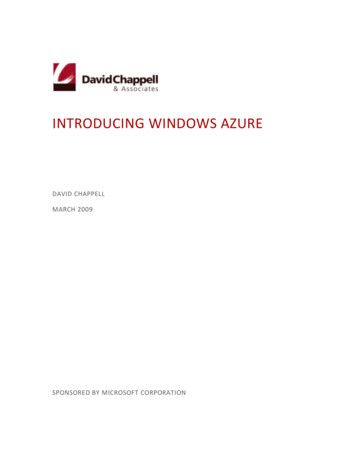 Introducing Windows Azure - David Chappell