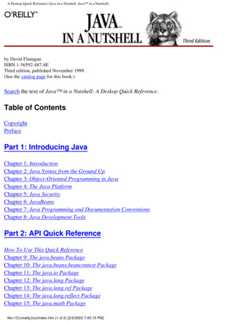 Table Of Contents Part 1: Introducing Java - Allfree-stuff 