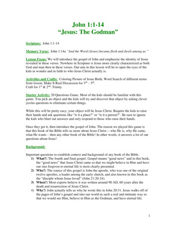 John 1:1-14 Jesus: The Godman - Rocky Mountain Calvary