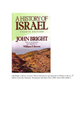 History Of Israel - John Bright - University Of Toronto