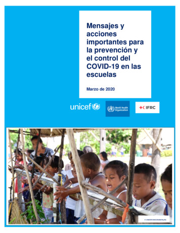 Mensajes Y Acciones Importantes Para La Prevención Y El . - UNICEF