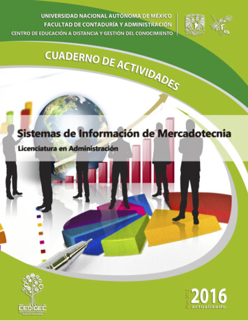SISTEMAS DE INFORMACIÓN DE MERCADOTECNIA Plan 2012 (actualización 2016)