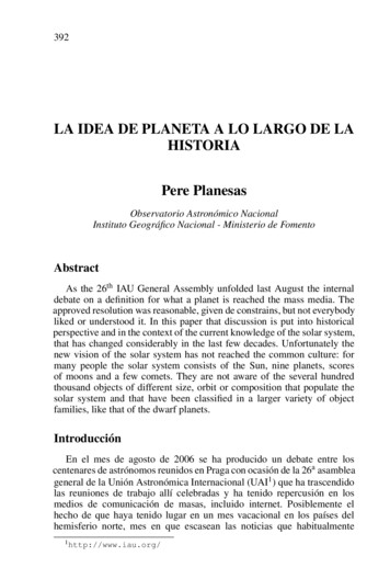 LA IDEA DE PLANETA A LO LARGO DE LA HISTORIA Pere Planesas