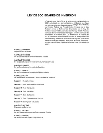 LEY DE SOCIEDADES DE INVERSION - Vector