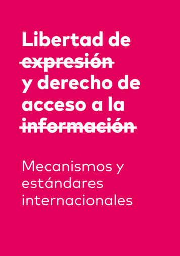 Libertad De Expresión Y Derecho De Acceso A La Información - IDHC