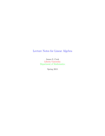 Lecture Notes For Linear Algebra - Supermath.info
