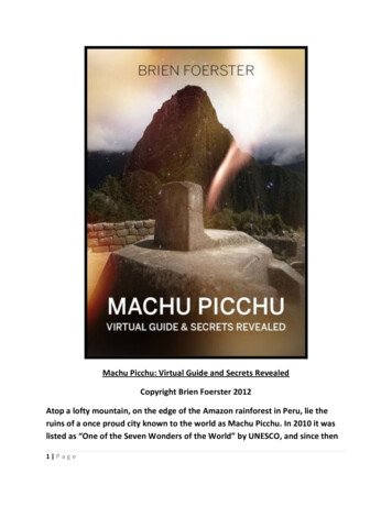 Machu Picchu Book By Brien Foerster - Hidden Inca Tours