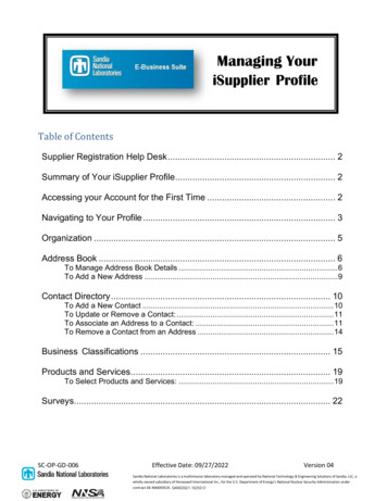 Managing Your ISupplier Profile