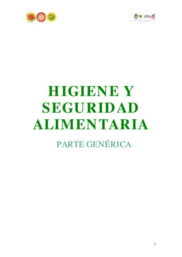 HIGIENE Y SEGURIDAD ALIMENTARIA - Ctic-cita.es