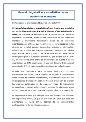 Manual Diagnóstico Y Estadístico De Los Trastornos Mentales - Sld.cu