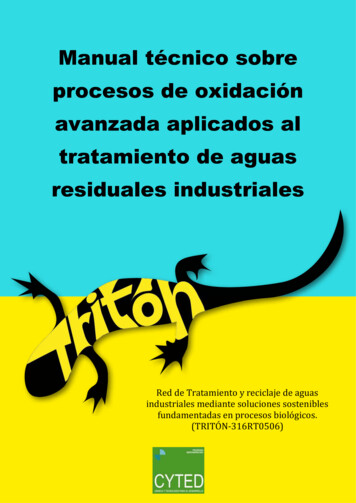 Manual Técnico Sobre Procesos De Oxidación Avanzada Aplicados Al .